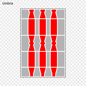意大利翁布里亚省徽章。 矢量插图
