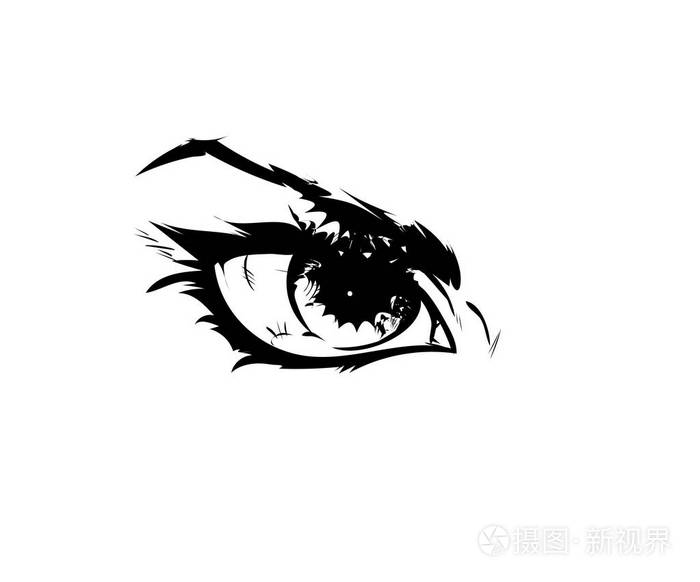 人的眼睛女性媒介例证概述黑白色