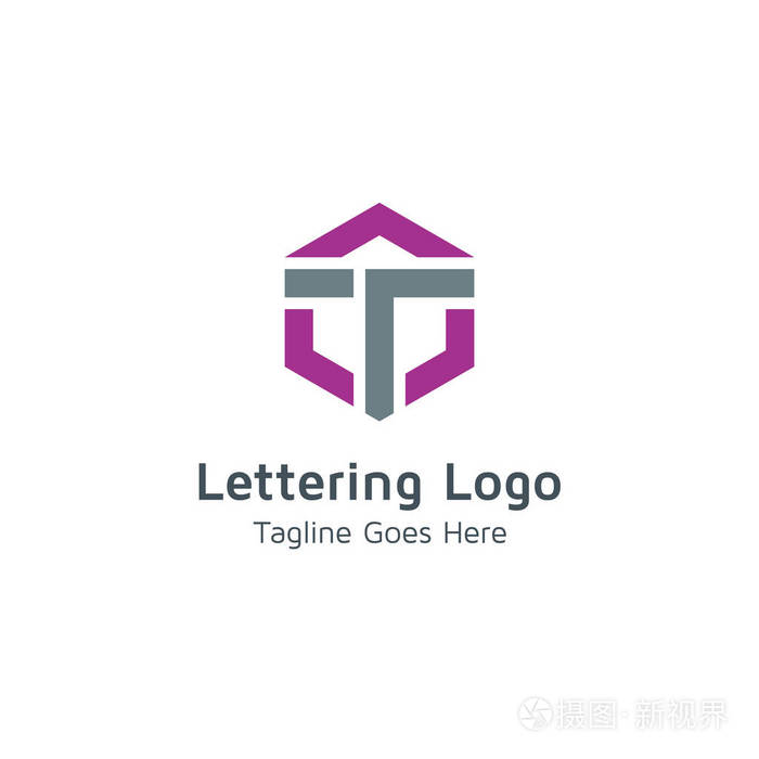 字母t设计字母矢量标志