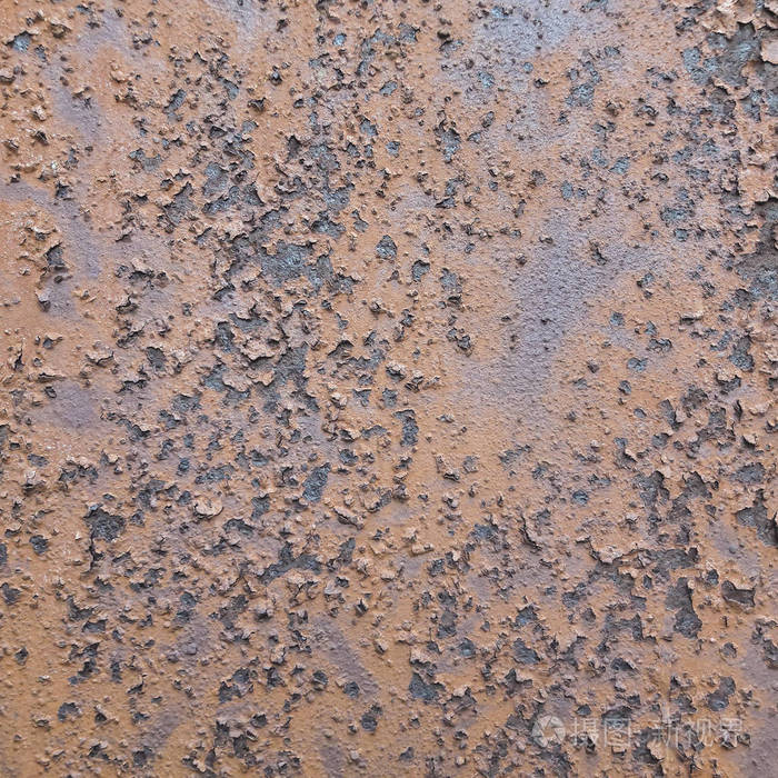 背景为黄色,红色,蓝色.铁腐蚀.