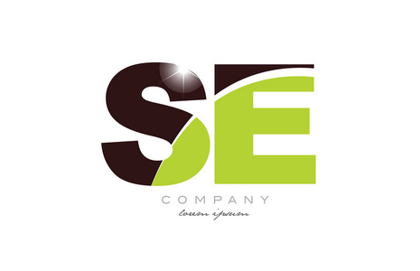 see字母字母see字母组合标志图标设计,绿色和棕色适合公司或企业照片