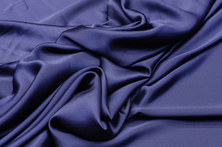 深蓝色丝绸织物缎子