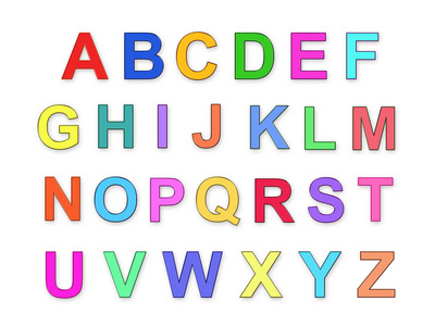 s multicolored alphabet , abc