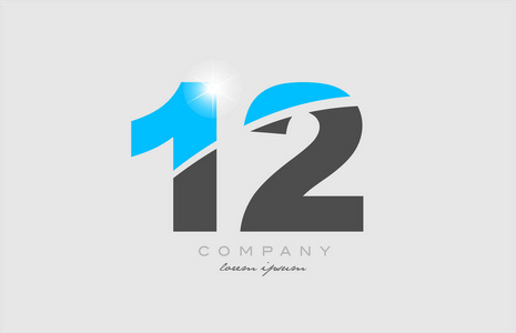 企业号第12号灰色蓝色标志图标设计适合公司或企业照片