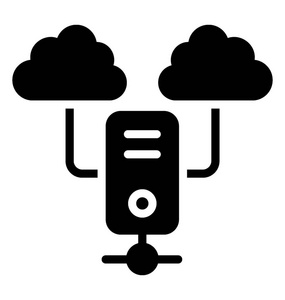 云服务器字形图标概念