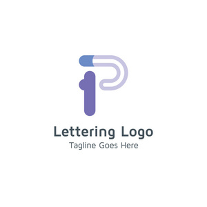 字母p向量标志适用于商标或商业企业