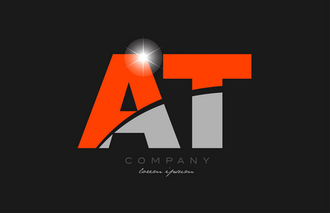 组合字母t在灰色橙色字母表标志图标设计适合公司或企业