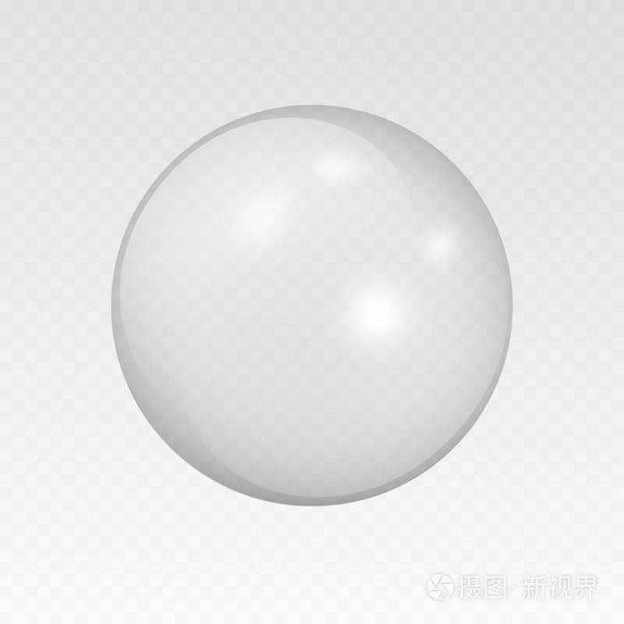 带眩光和亮点的透明玻璃球体