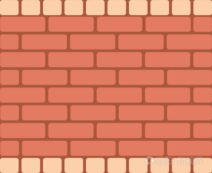 棕色砖墙, 水平矩形矢量
