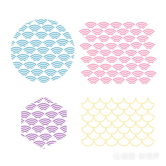 波浪模式. 海日本模式向量