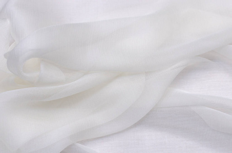 丝绸织物白色雪纺条纹