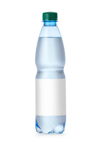 塑料瓶，标签隔离在白色背景裁剪路径保存