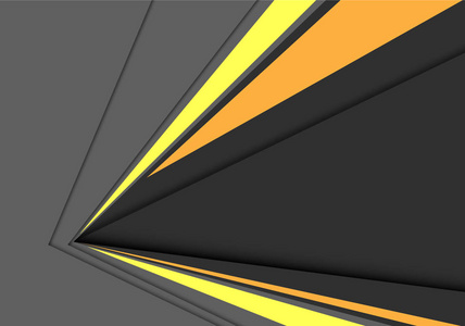 抽象黄灰色速度箭头方向设计现代未来主义背景矢量插图。