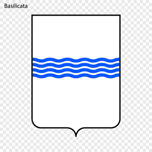 意大利巴利卡塔省徽章。 矢量插图