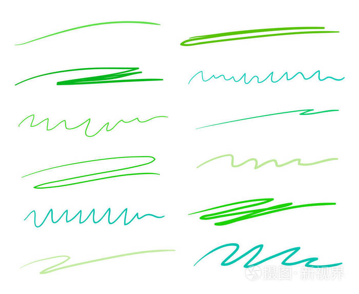 手绘在白色上的下划线. 彩色背景与线条阵列. 混乱的模式. 彩色插图.