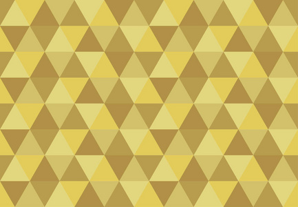 三角形无缝图案..低聚几何背景..金色的颜色。纺织品海报传单T恤壁纸的印刷设计。由三角形制成的马赛克模板。矢量图。