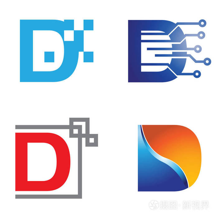 D信信科技互联网及电脑符号标志模板