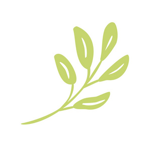 向量平抽象绿色植物花草本植物图标.