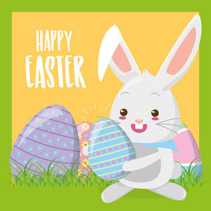 复活节彩蛋可爱兔图片