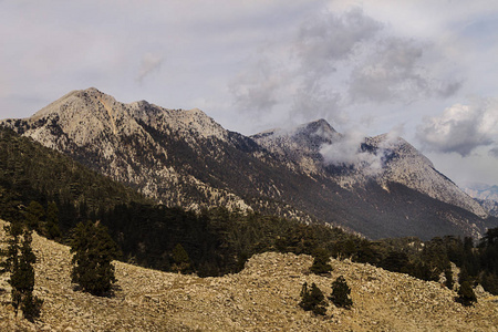 石山风景沿 lycian 方式, 土耳其