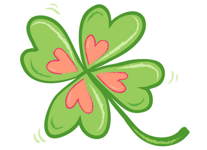 带有心脏的矢量幸运三叶草. 幸运和爱情海报. 四叶木苜蓿照片