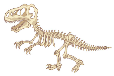 儿童用有趣的动物的彩页骨架恐龙