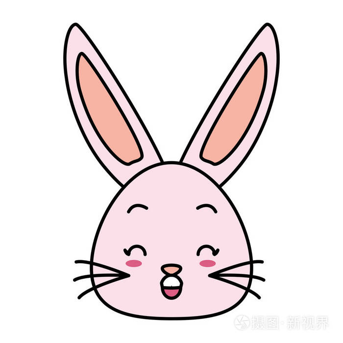 可爱的兔子脸卡通