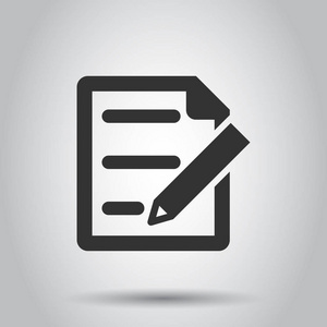 文档注释图标的平面样式. 白色背景上的纸张矢量插图.