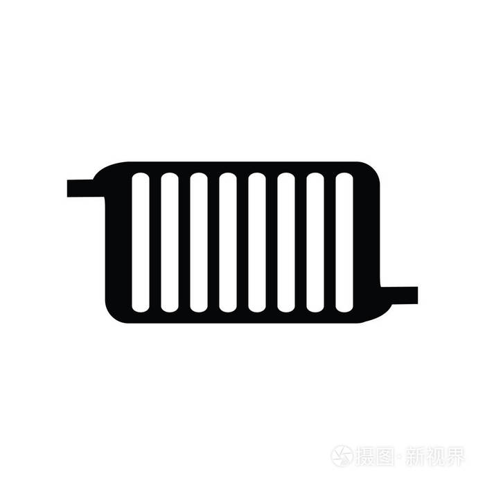 汽车散热器冷却系统图标白色背景