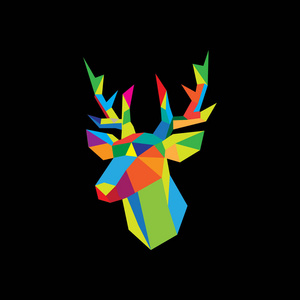 几何鹿头图片