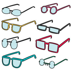 眼镜线条手绘图片