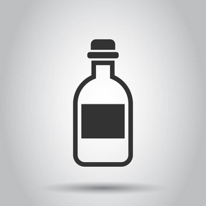 水瓶图标的平面风格。白色背景上的塑料苏打瓶矢量插图。液态水业务理念..