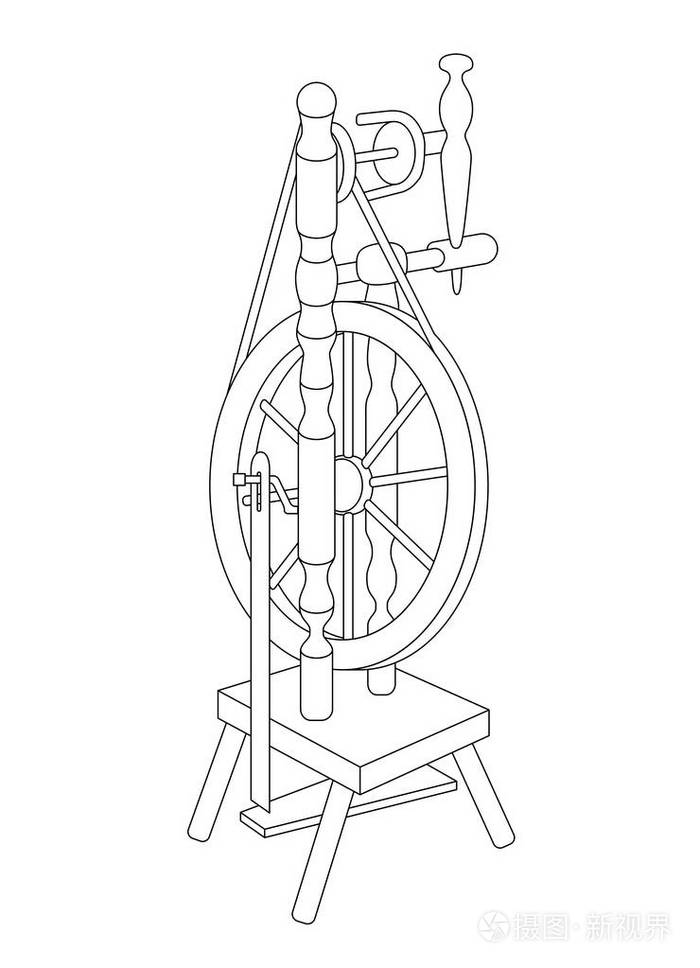纺线简笔画图片