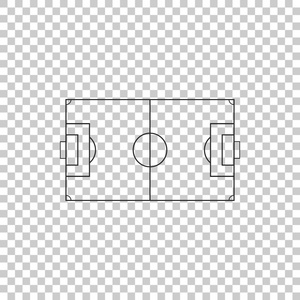 足球场或足球场图标隔离在透明的背景。扁平设计。矢量插图