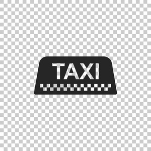 出租车车顶标志图标隔离在透明的背景。扁平设计。矢量插图