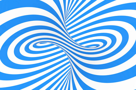 对比蓝色和白色螺旋条纹.带线条的几何冬季圆环图像照片