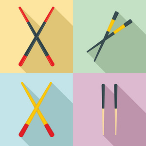 筷子图标设置, 扁平风格