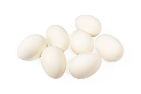 鸡蛋鸡白色。 孤立在白色背景上。