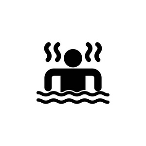 按摩浴缸轮廓图标。 标志和符号可用于白色背景上的Web徽标移动应用程序UIUX。