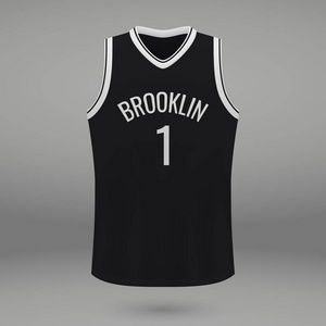 现实运动衬衫布鲁克林网球衣模板篮球套件。 矢量插图