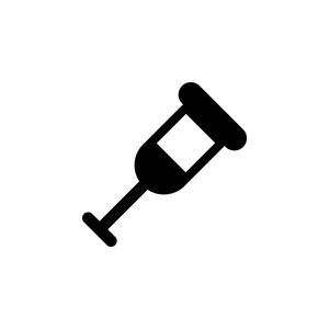 医疗拐杖轮廓图标。标志和符号可用于网页，标志，移动应用，UI，UX在白色背景