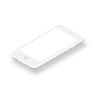 清洁智能手机与空白屏幕隔离在白色背景