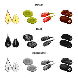 食品和原始图标的矢量设计。集食品和自然载体图标为股票