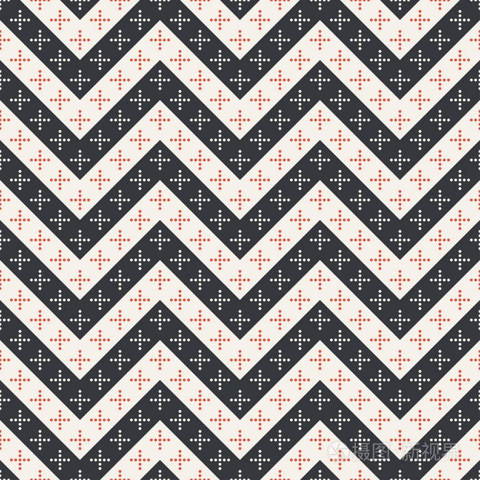 无缝图案简单优雅的质地有规律地重复几何形状锯齿形交叉图形设计矢量