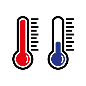温度计图标或温度符号矢量和插图