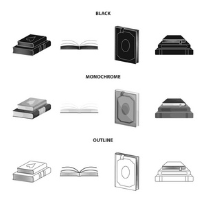 训练和盖子标志的向量例证。一套培训和书店矢量图标的股票