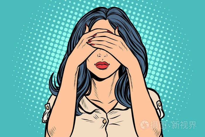 女人捂住眼睛
