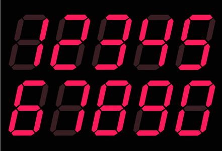 led风格数字时钟号码标志照片