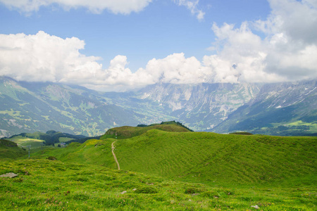 高山峰景观背景。 荣福鲁伯尼斯高地。 旅游旅行徒步旅行概念