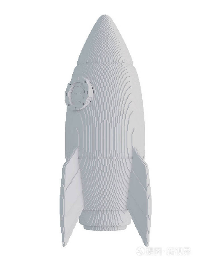 3d 打印的火箭查出在白色背景